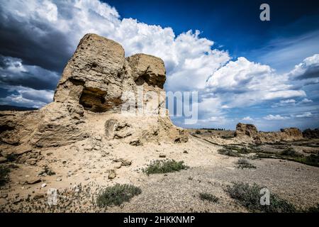 A scenic view of gansu great wall beacon towers