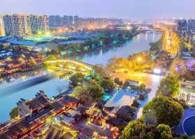 A scenic view of grand canal hangzhou section