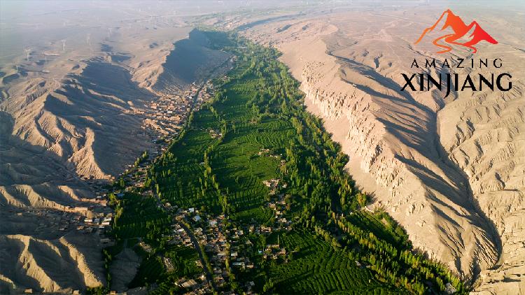 A scenic view of grape valley turpan