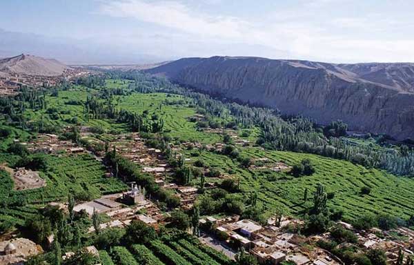 A scenic view of grape valley turpan