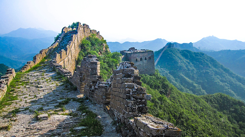 A scenic view of Great Wall Jinshanling Section