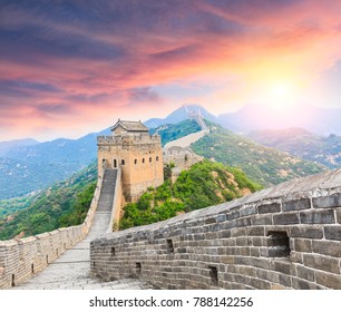 A scenic view of Great Wall Jinshanling Section