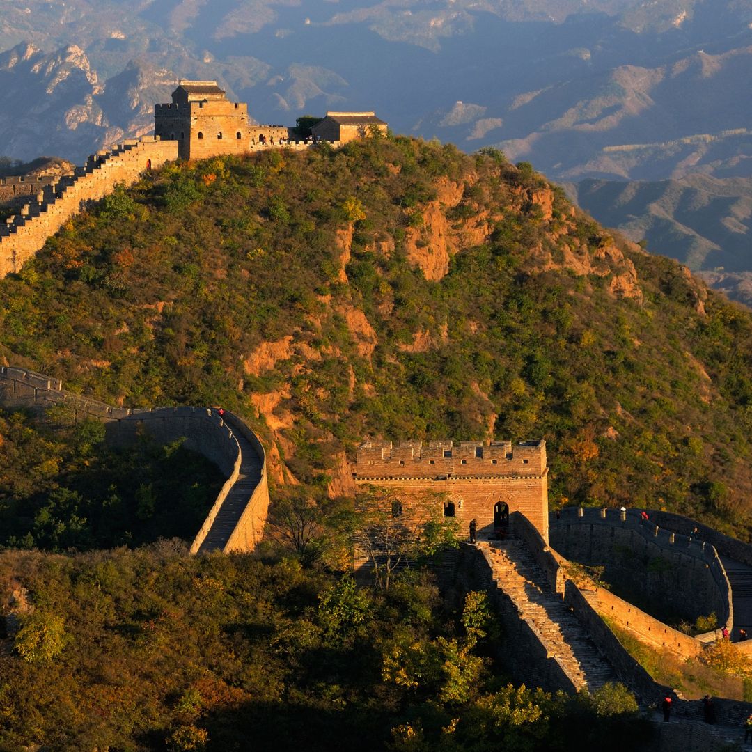 A scenic view of Great Wall Jinshanling Section