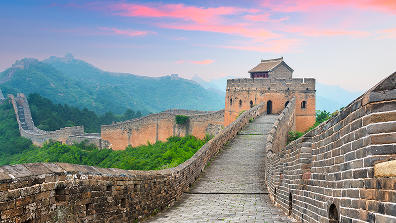 A scenic view of Great Wall Jinshanling Section