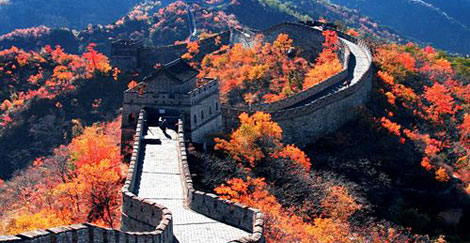 A scenic view of great wall mutianyu