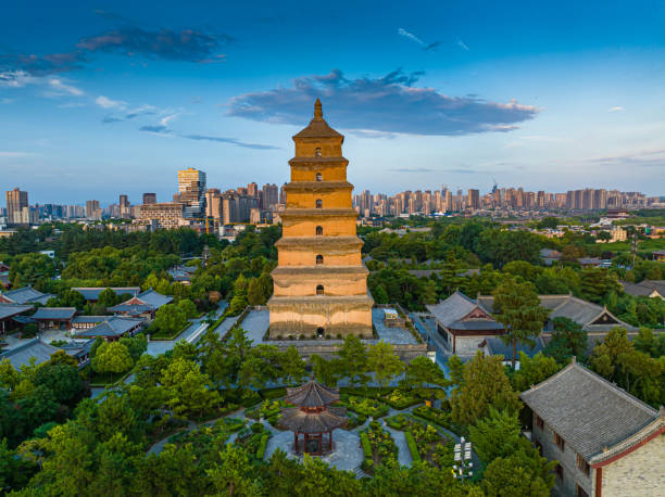 A scenic view of great_wild_goose_pagoda