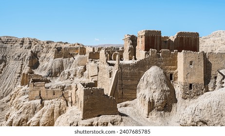 A scenic view of guge kingdom ruins