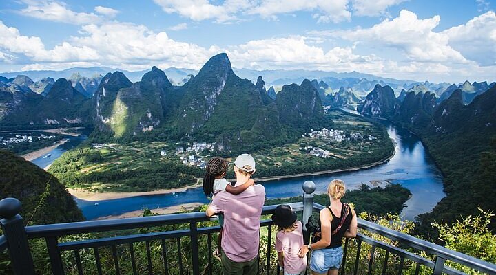 A scenic view of guiping xishan scenic area