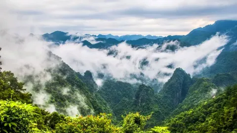 A scenic view of guiping xishan scenic area