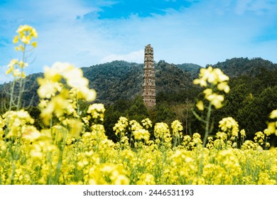 A scenic view of guoqing temple