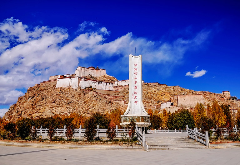 A scenic view of gyantse dzong