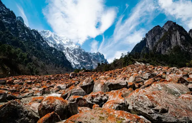 A scenic view of hailuogou glacier park