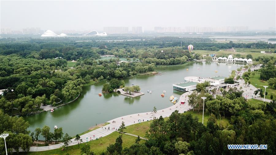 A scenic view of harbin sun island scenic area