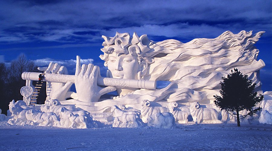 A scenic view of harbin sun island scenic area