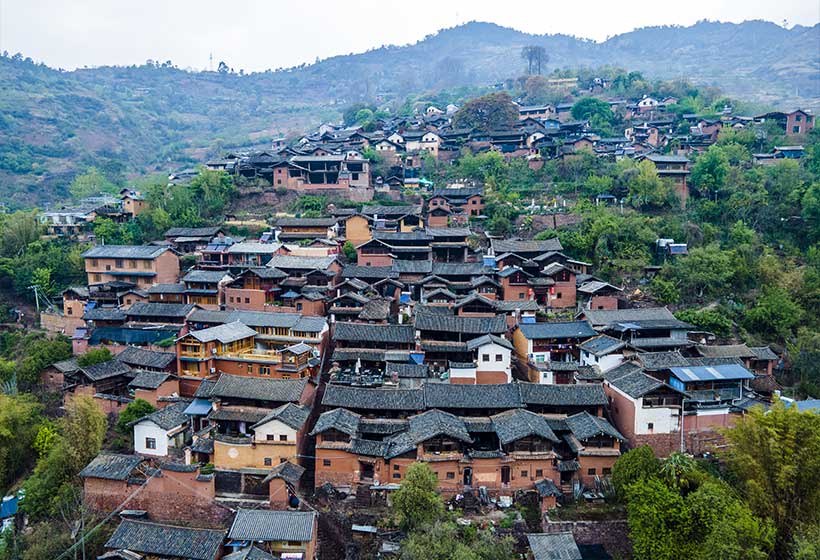 A scenic view of heqing xiyi village