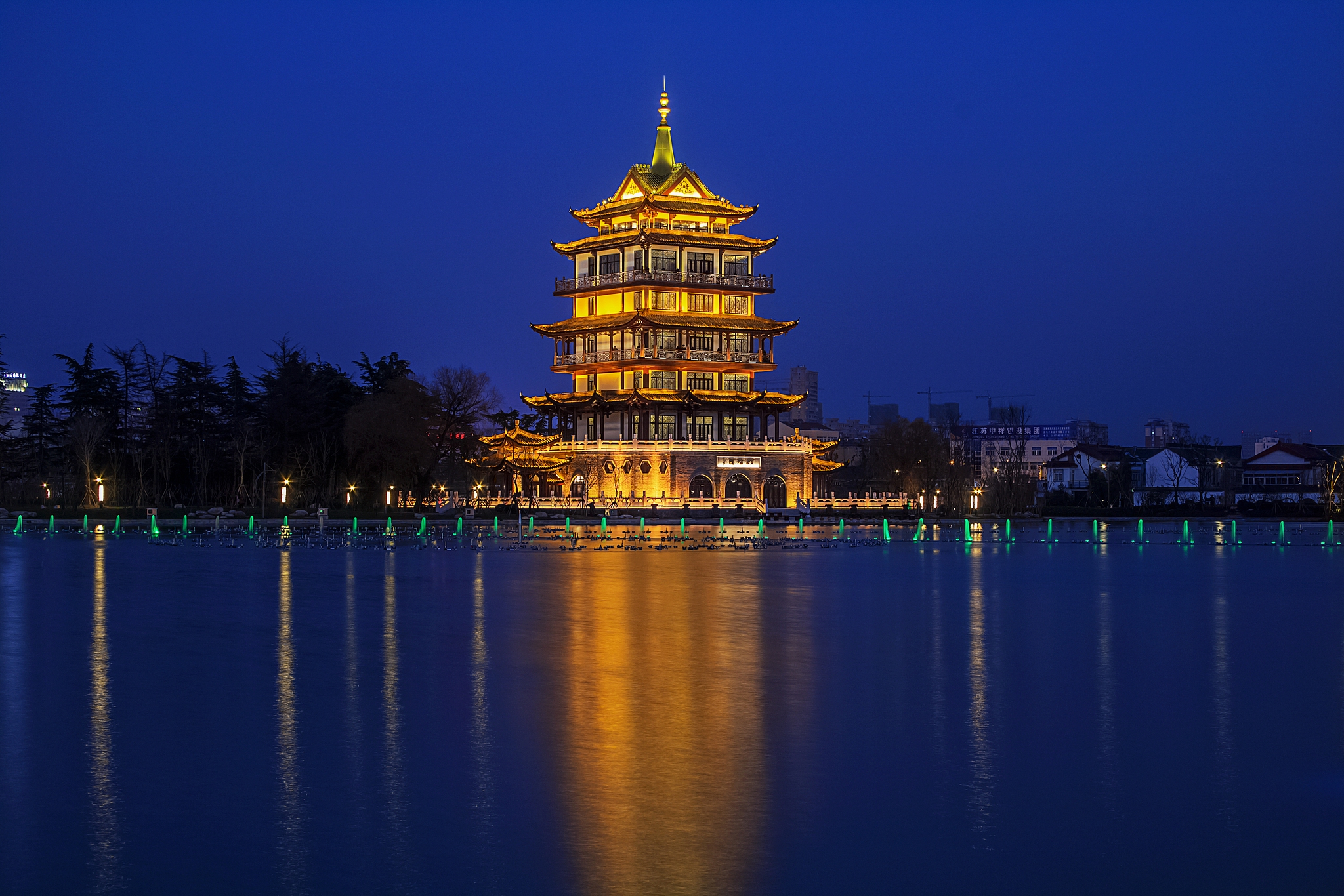 A scenic view of huai an prefecture yamen