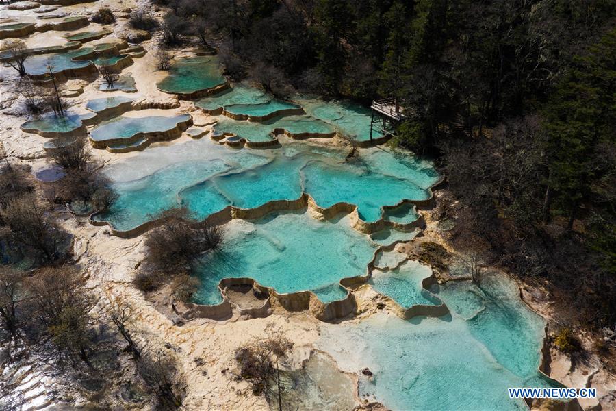 A scenic view of huanglong scenic and historic interest area