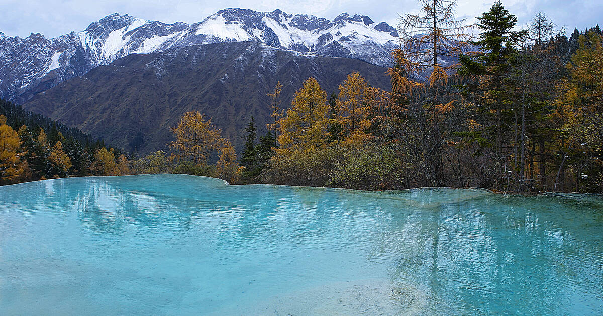 A scenic view of huanglong scenic and historic interest area