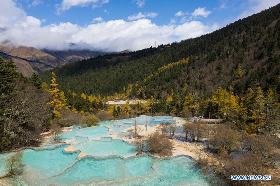 A scenic view of huanglong scenic and historic interest area