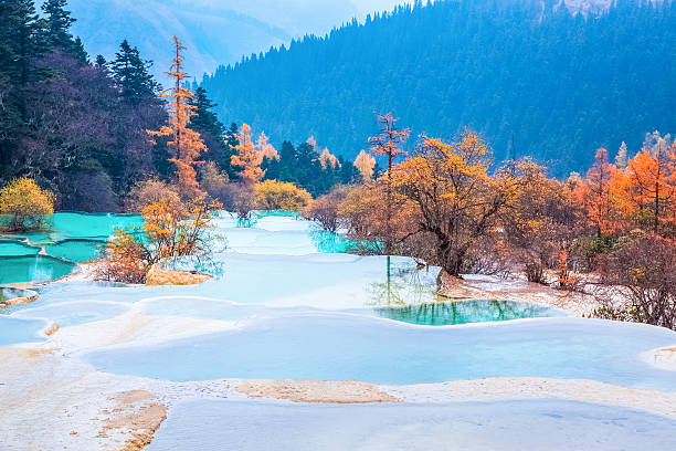 A scenic view of huanglong scenic area