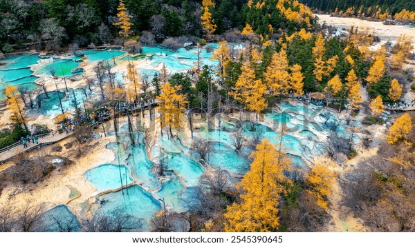 A scenic view of huanglong scenic area
