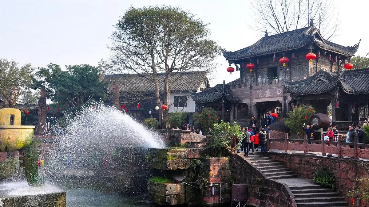 A scenic view of huanglongxi ancient town
