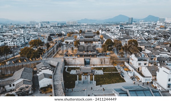 A scenic view of huizhou ancient buildings