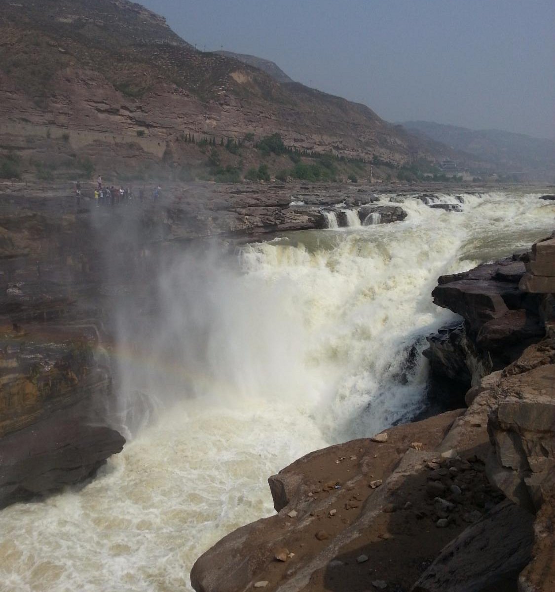 A scenic view of Hukou Waterfall