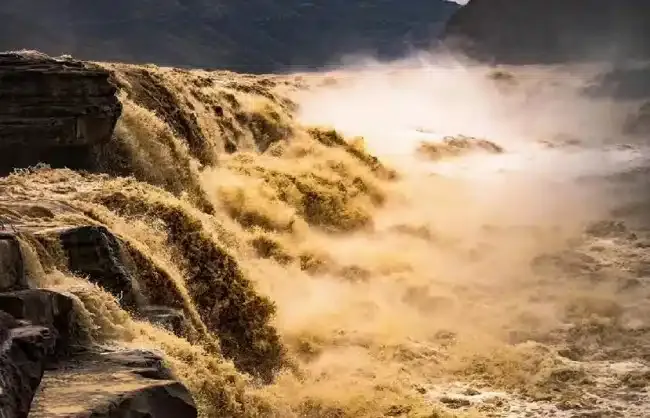 A scenic view of Hukou Waterfall