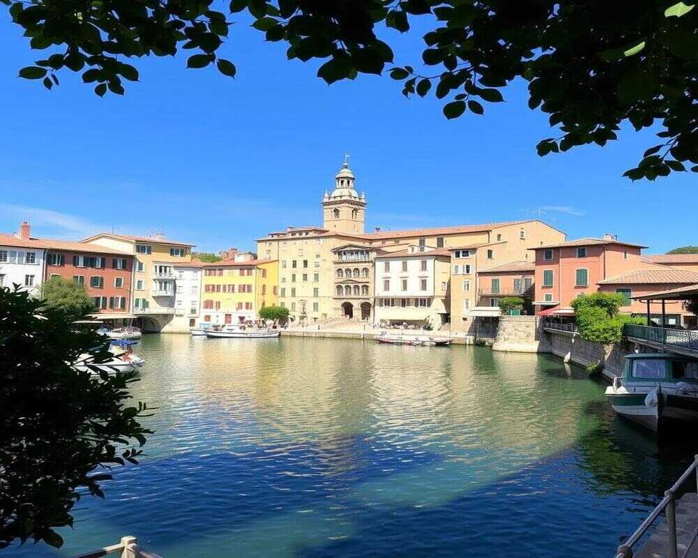A scenic view of italian_style_town