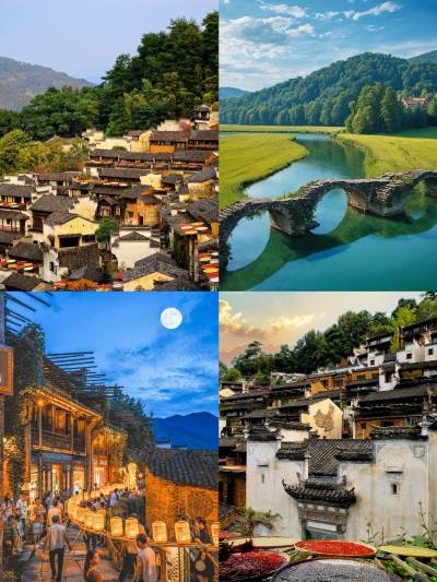 A scenic view of jiangnus_hometown_qin_peoples_village_scenic_area