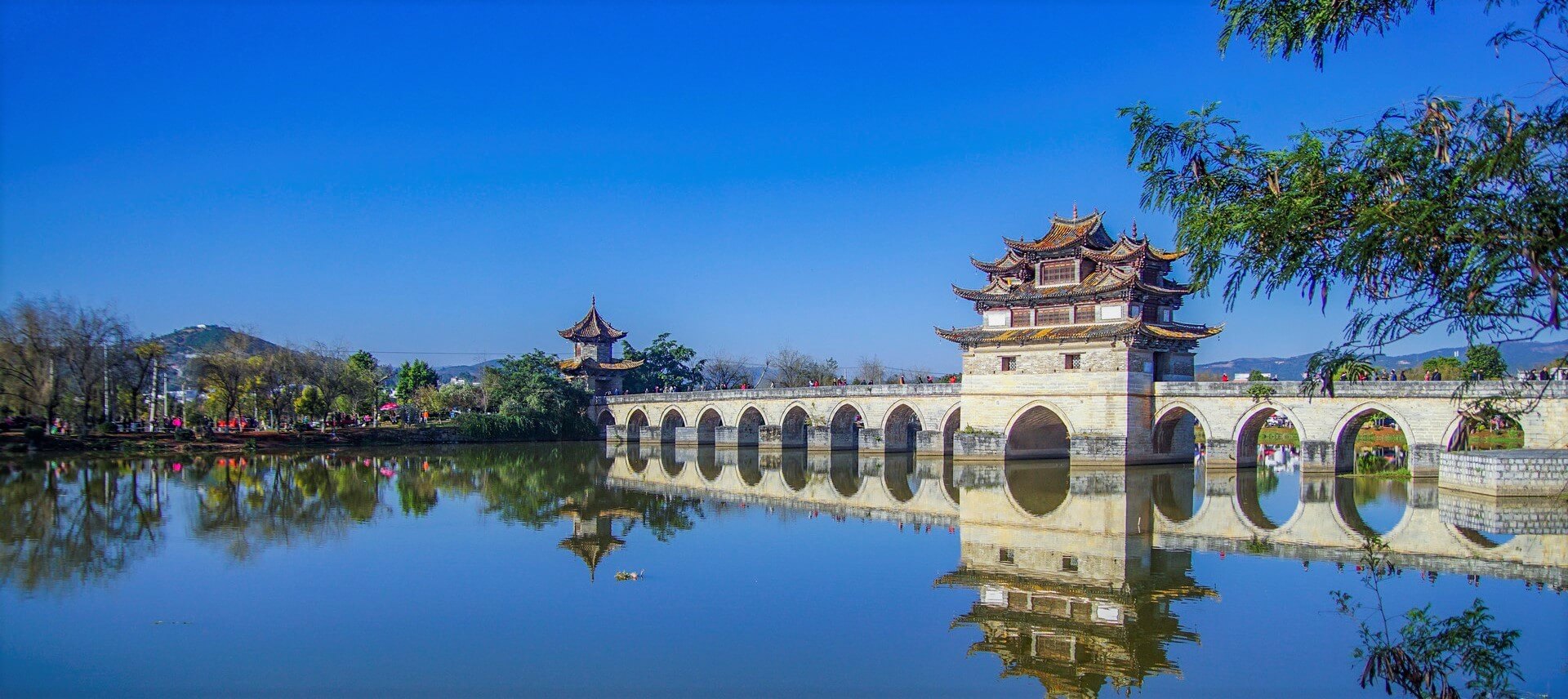 A scenic view of jianshui ancient town