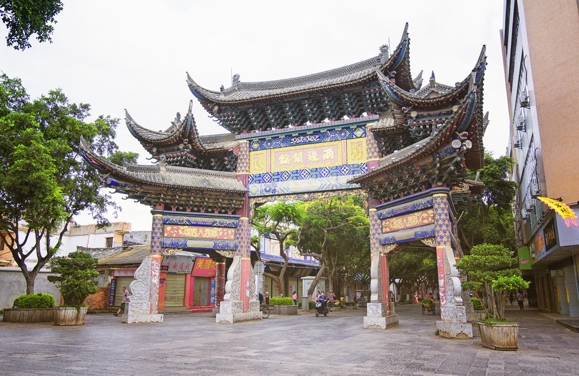 A scenic view of jianshui ancient town