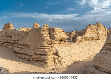 A scenic view of jiaohe ruins