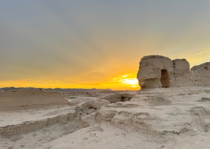 A scenic view of jiaohe ruins