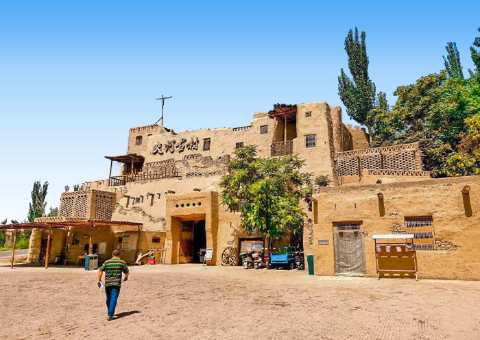 A scenic view of jiaohe ruins