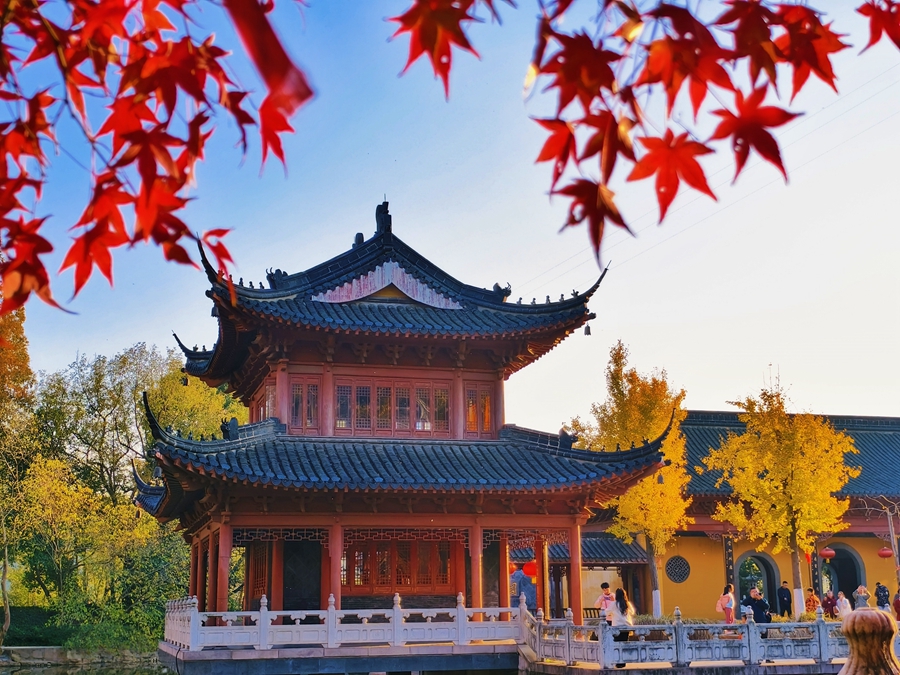 A scenic view of jiaoshan steles