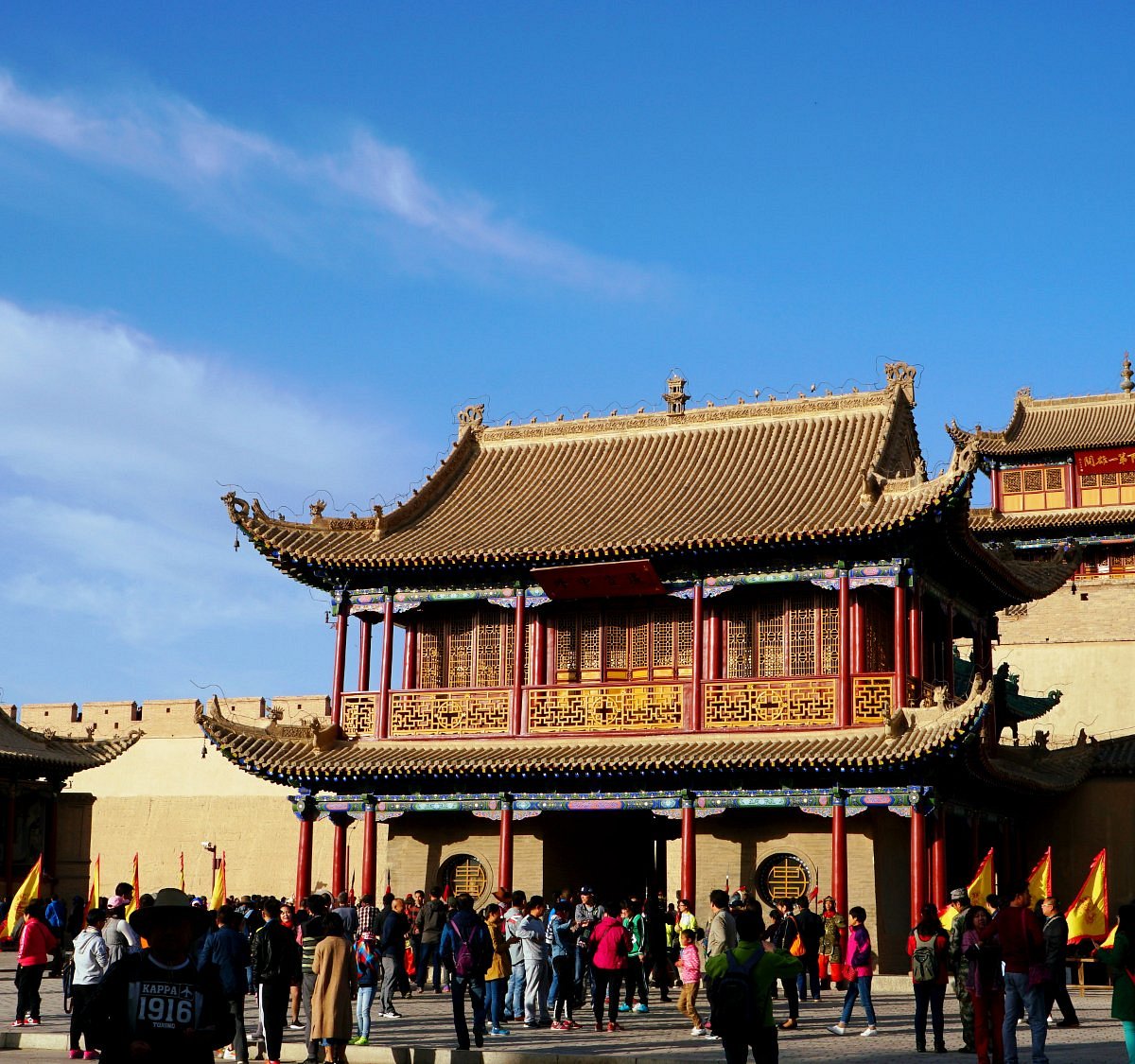 A scenic view of jiayuguan great wall
