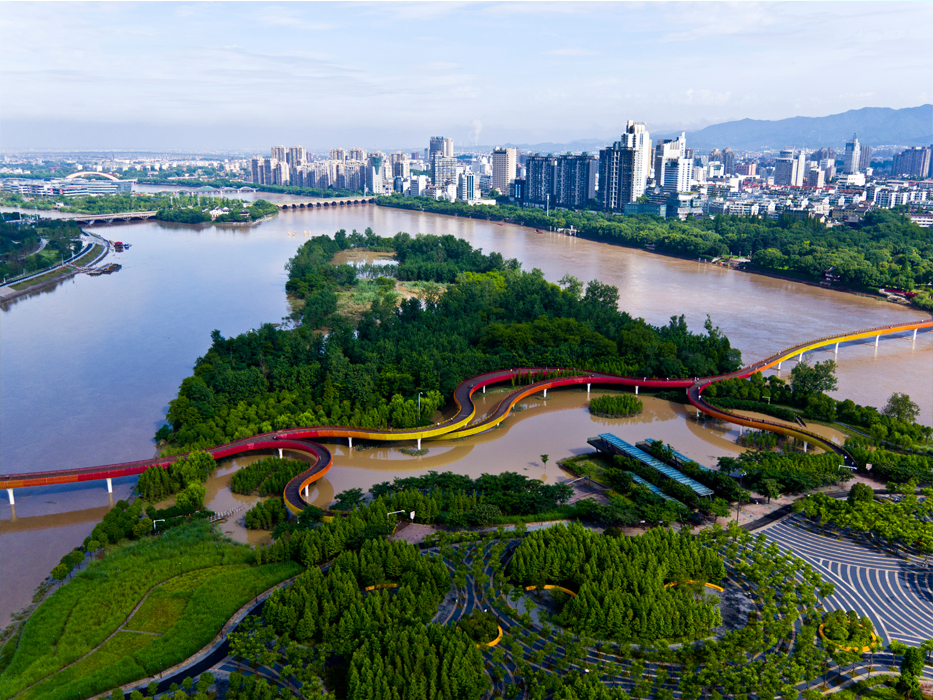 A scenic view of jinhua architecture park