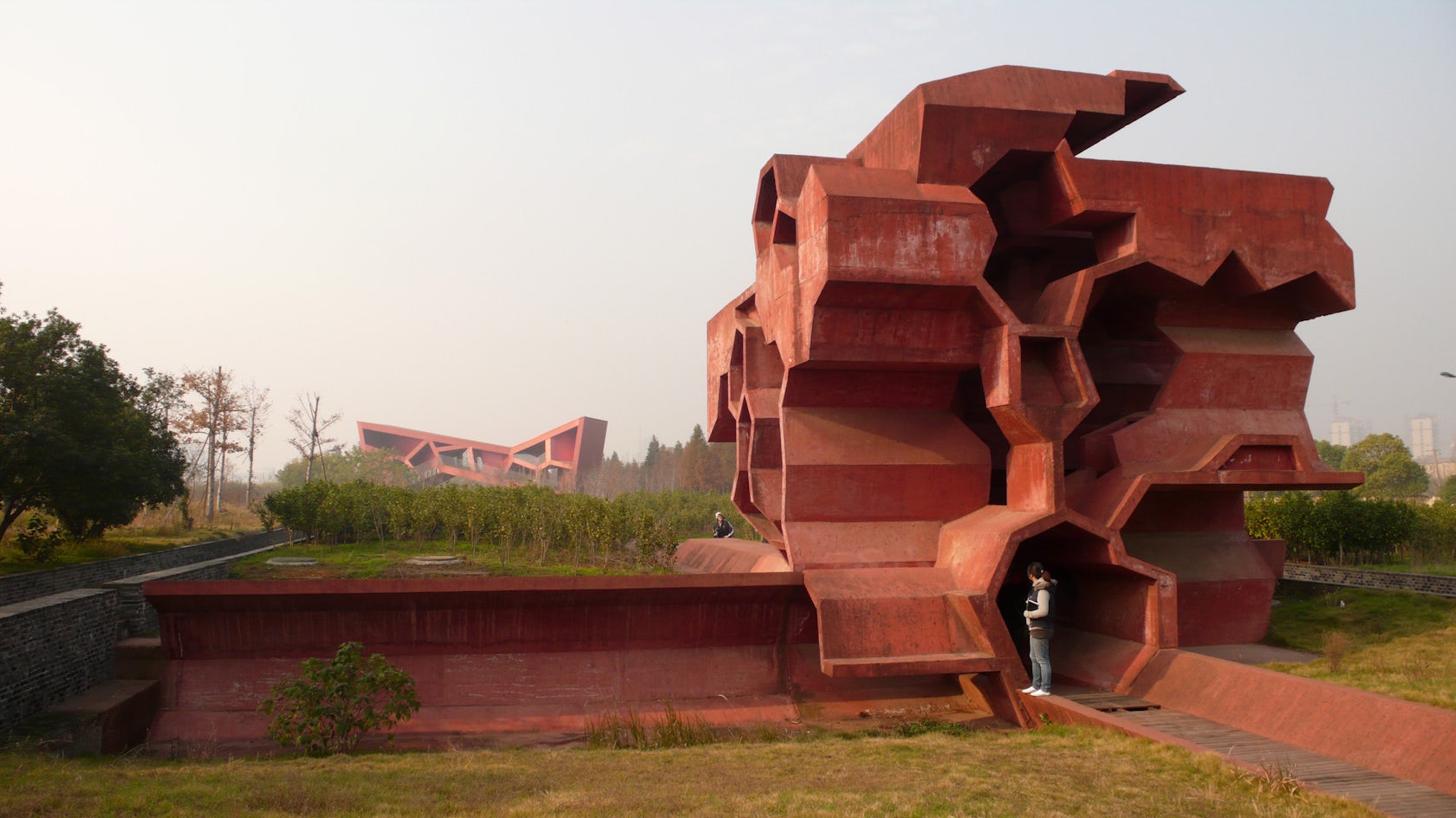 A scenic view of jinhua architecture park