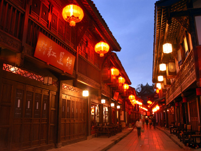 A scenic view of jinli ancient street