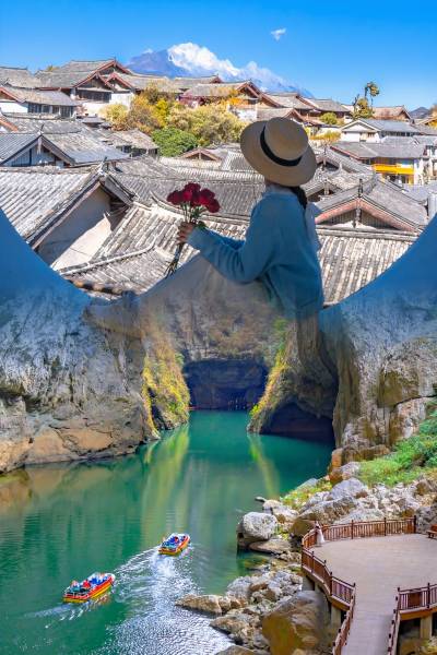 A scenic view of jiudongtian scenic area