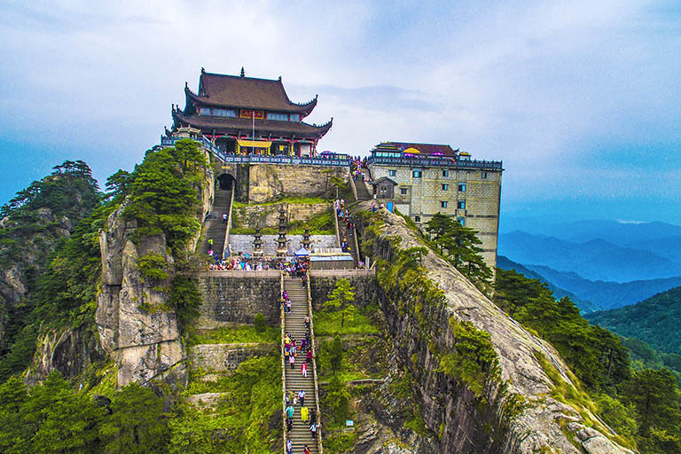 A scenic view of jiuhua mountain