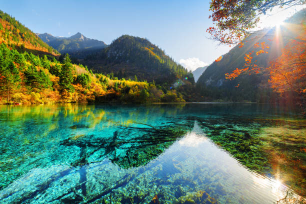 A scenic view of jiuquan huacheng lake