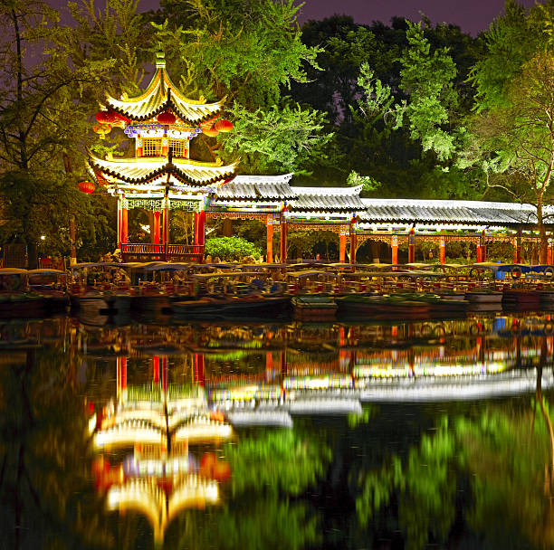 A scenic view of Jiutian Shengmu Miao