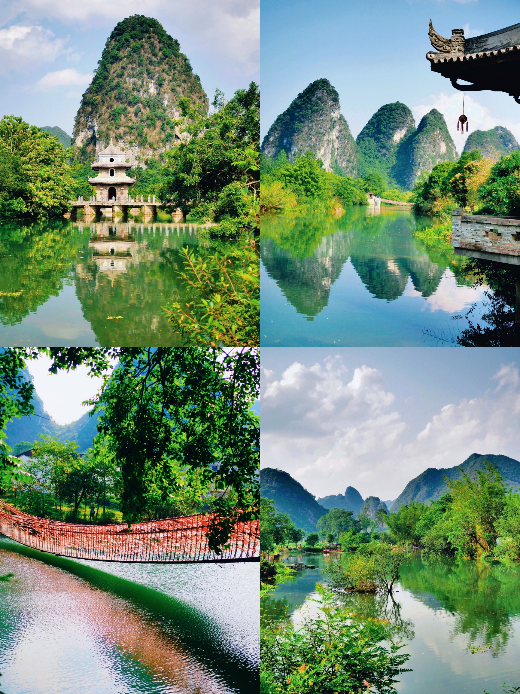 A scenic view of jiuzhou ancient town