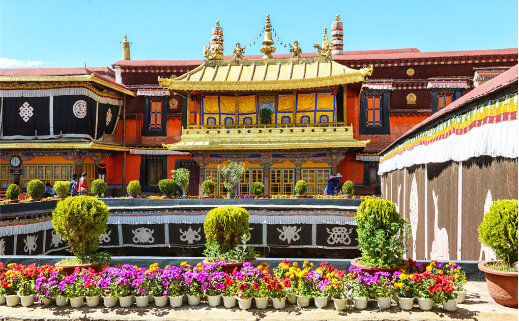 A scenic view of jokhang temple complex