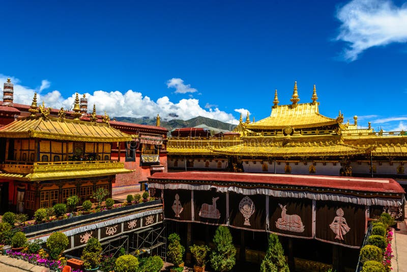 A scenic view of jokhang temple complex