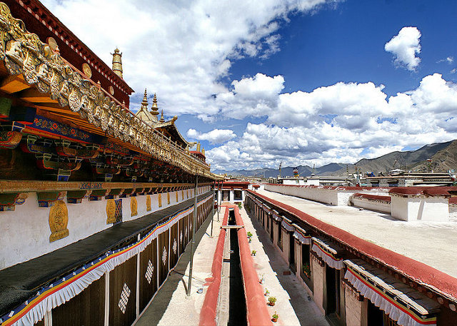 A scenic view of jokhang temple complex