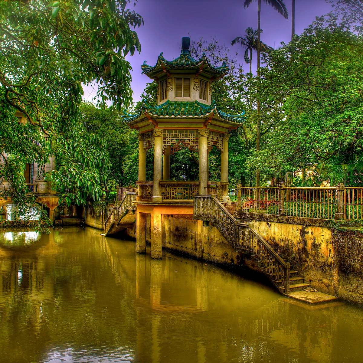 A scenic view of kaiping diaolou and villages